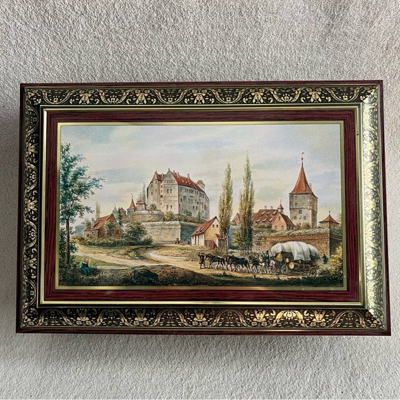 Vintage E. Otto Schmidt Metal Tin Storage Bakery/Biscuit Box-Hinged Lid-Germany - Picture 1 of 13
